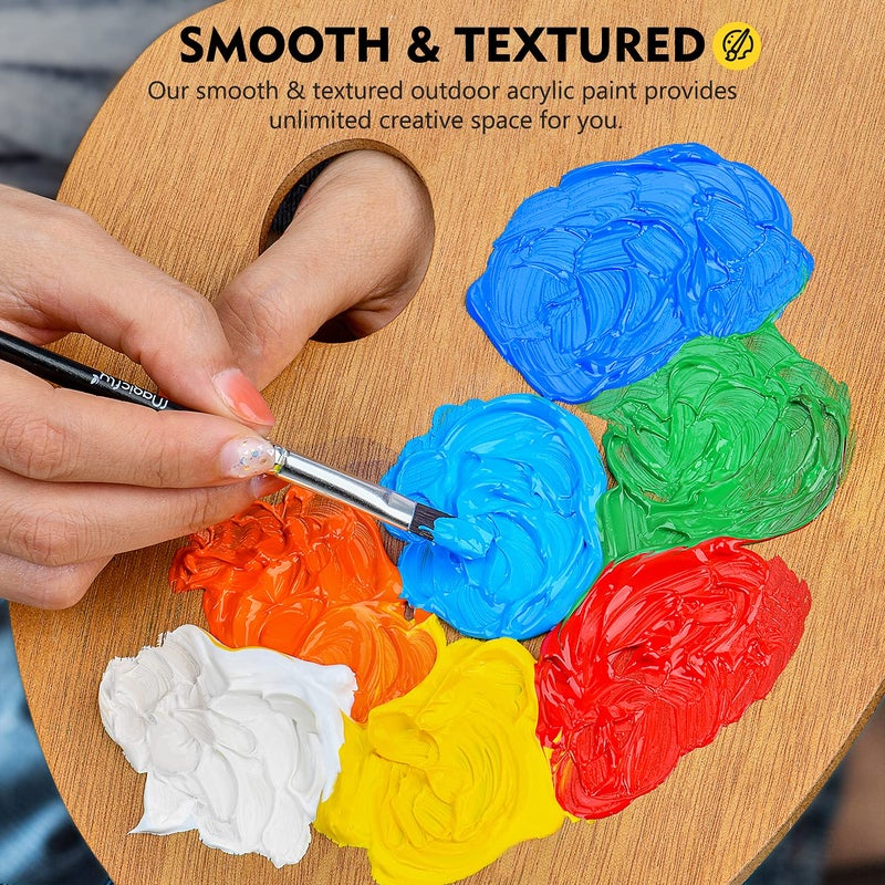 Magicfly Outdoor Acrylic Paint, Set of 30 Colors/Tubes (60 ml, 2 oz.) with Storage Box, Rich Pigments, Multi-Surface Paints for Rock, Wood, Fabric, Leather, Paper, Crafts, Canvas and Wall Painting - Image 2